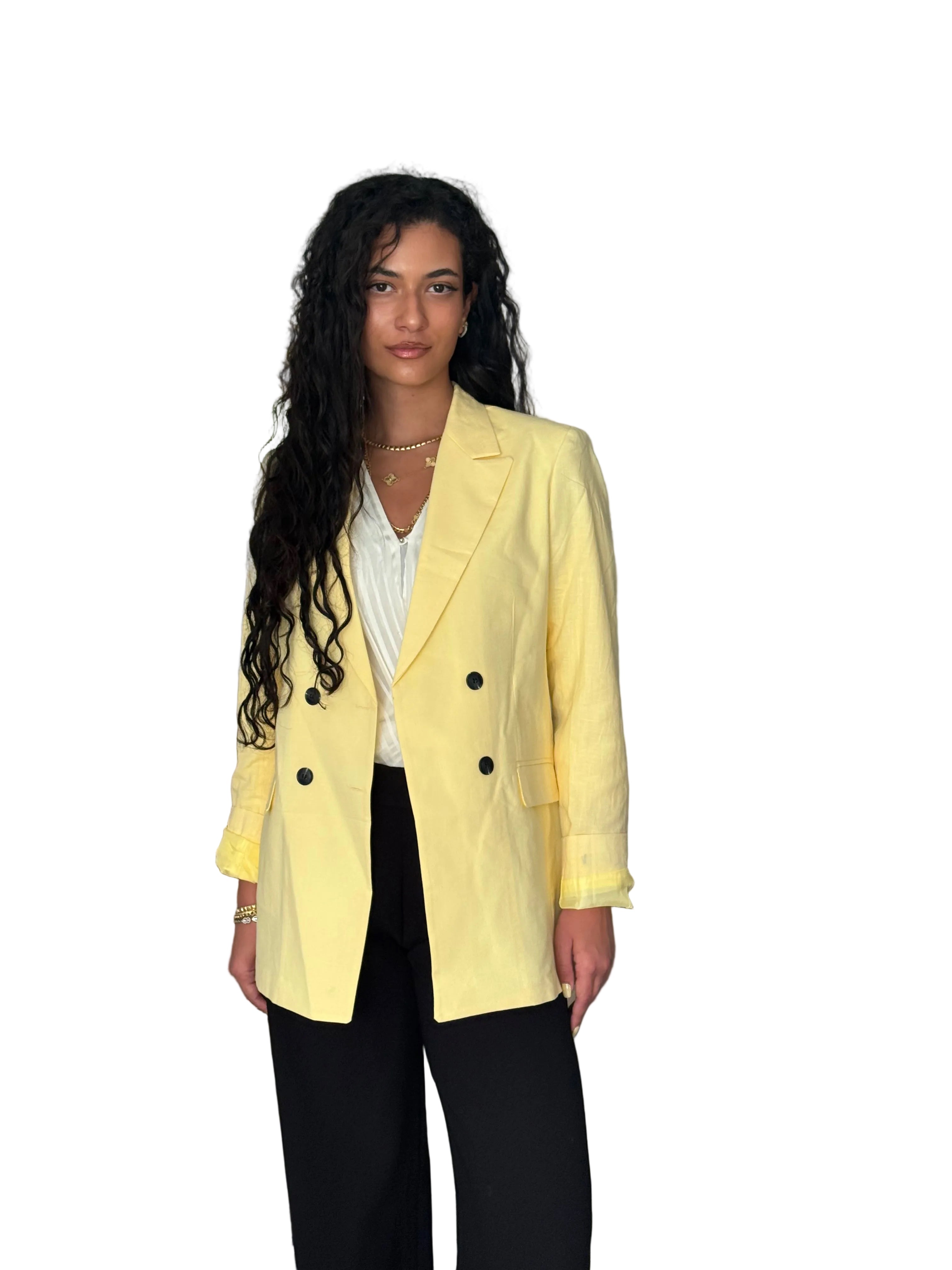 Yellow Linen Blazer