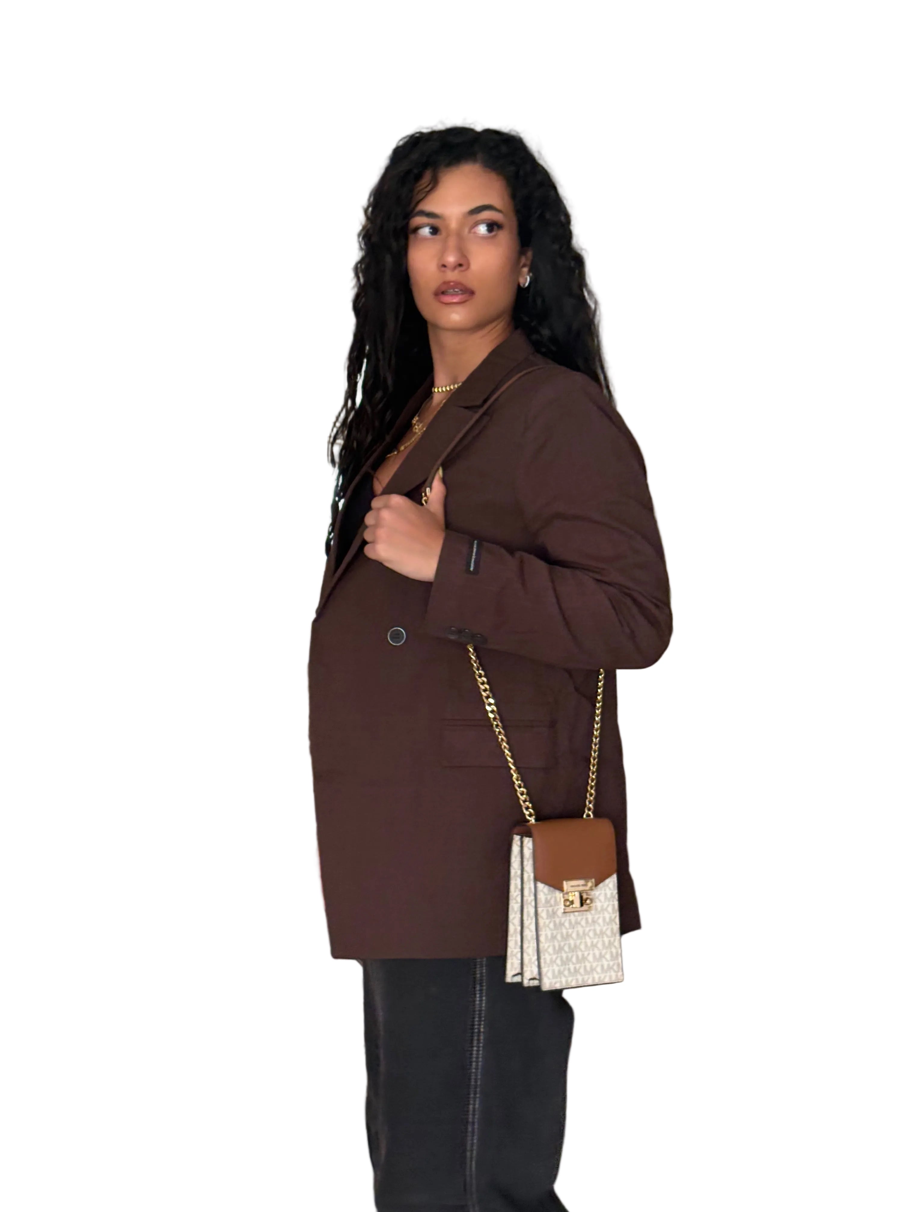Chocolate linen blazer