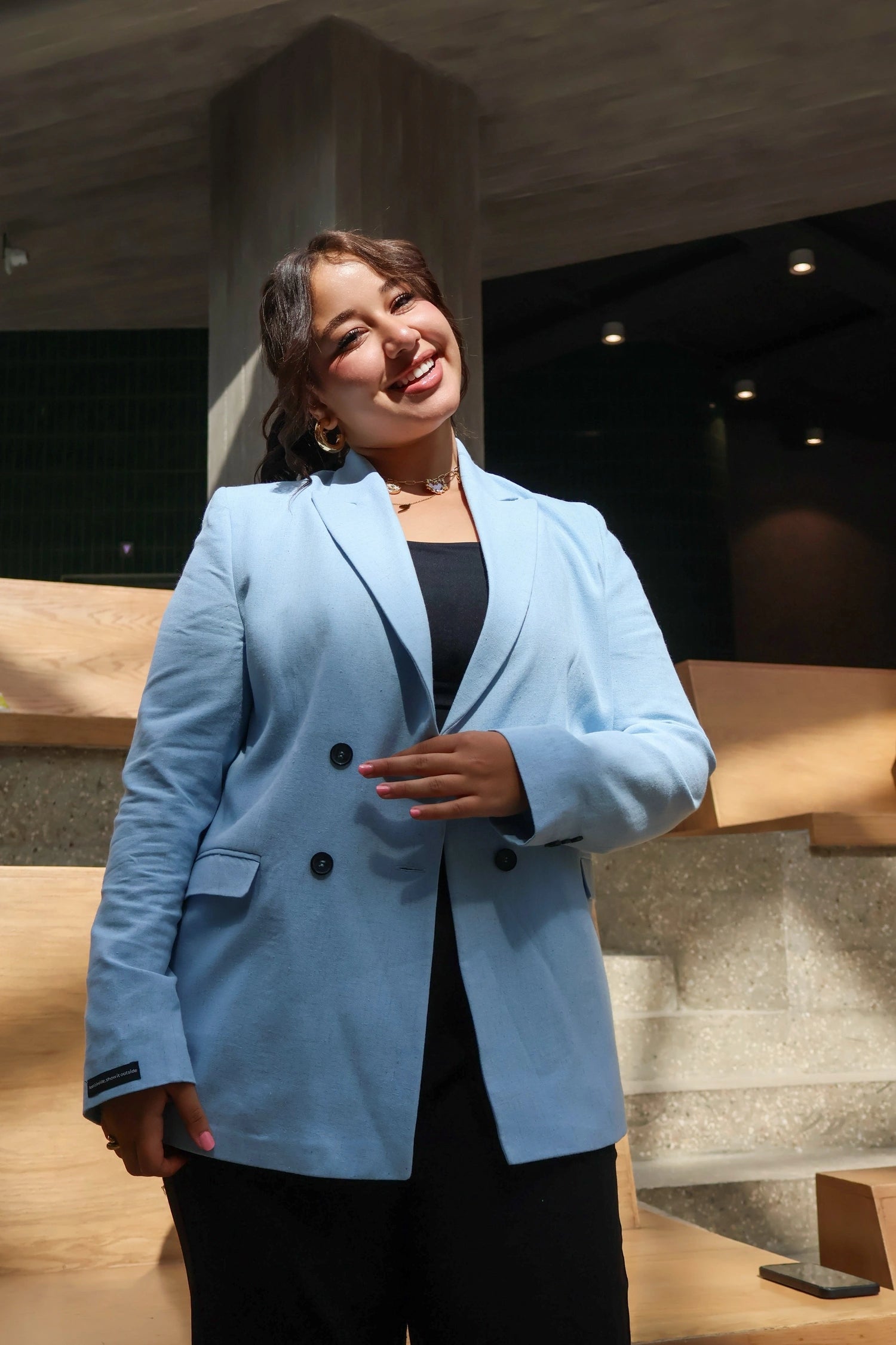 Baby Blue Linen Blazer