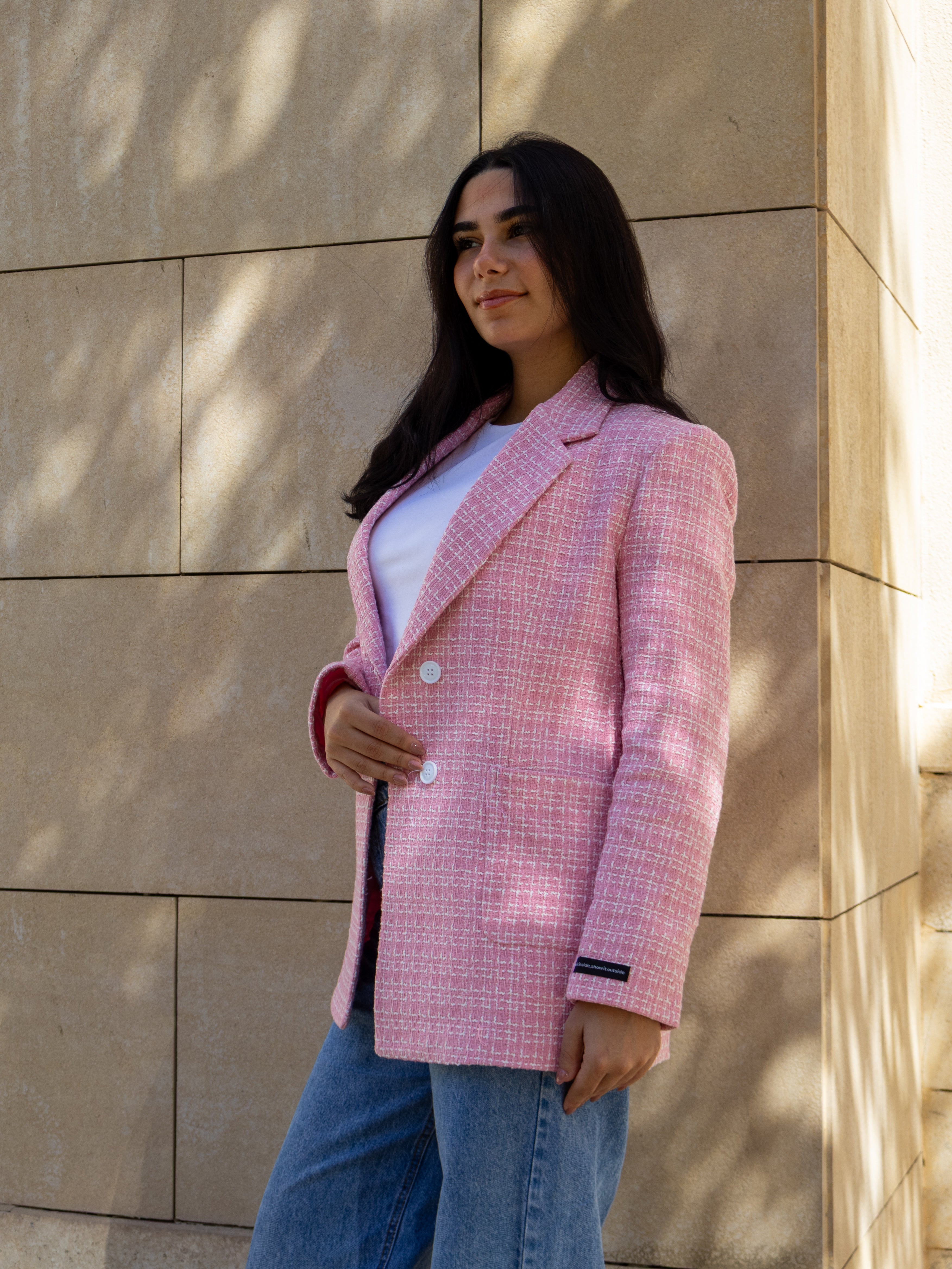 Rose Tweed Blazer