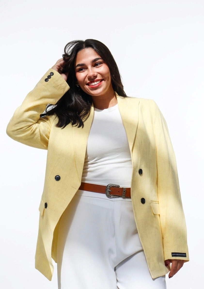 Yellow Linen Blazer