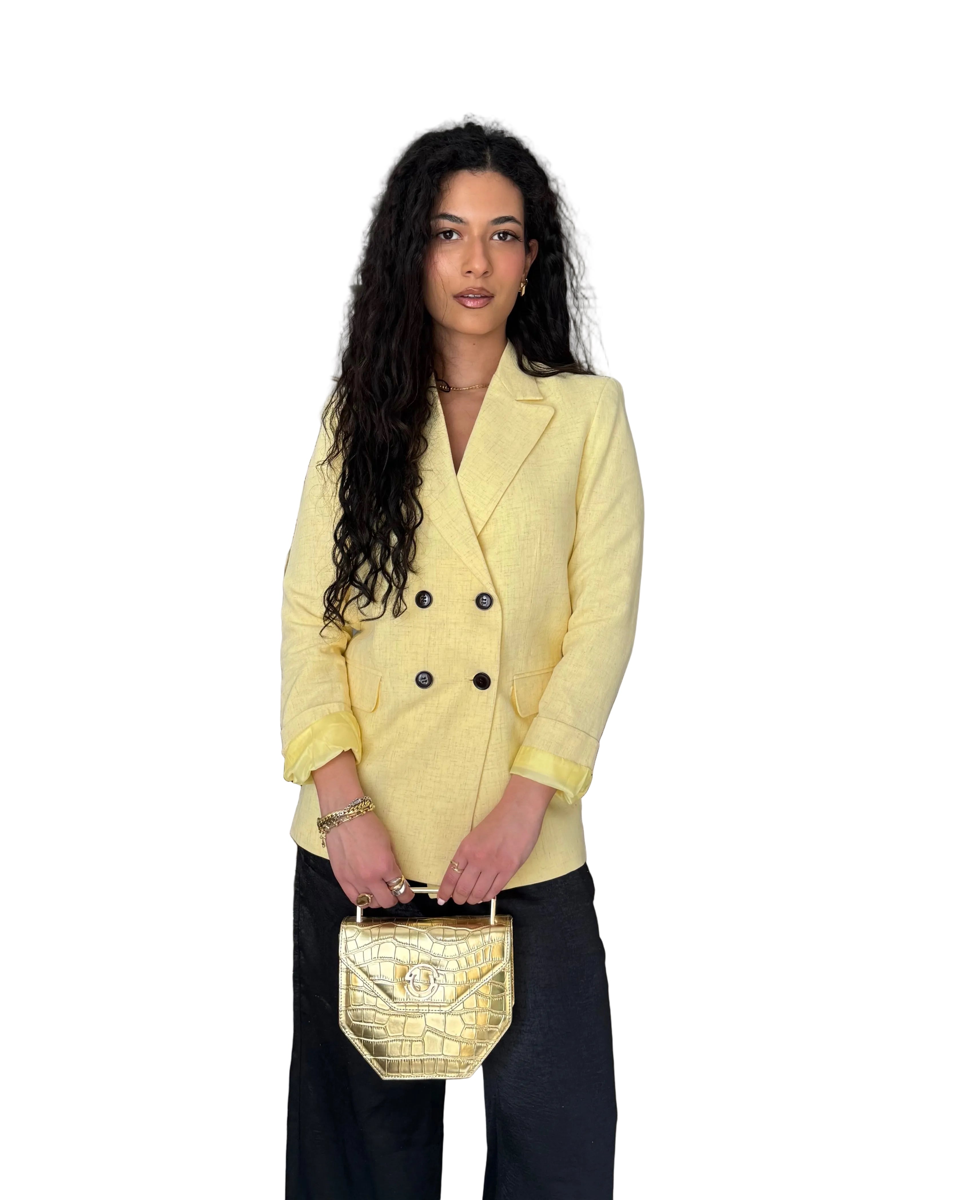 Yellow Linen Blazer