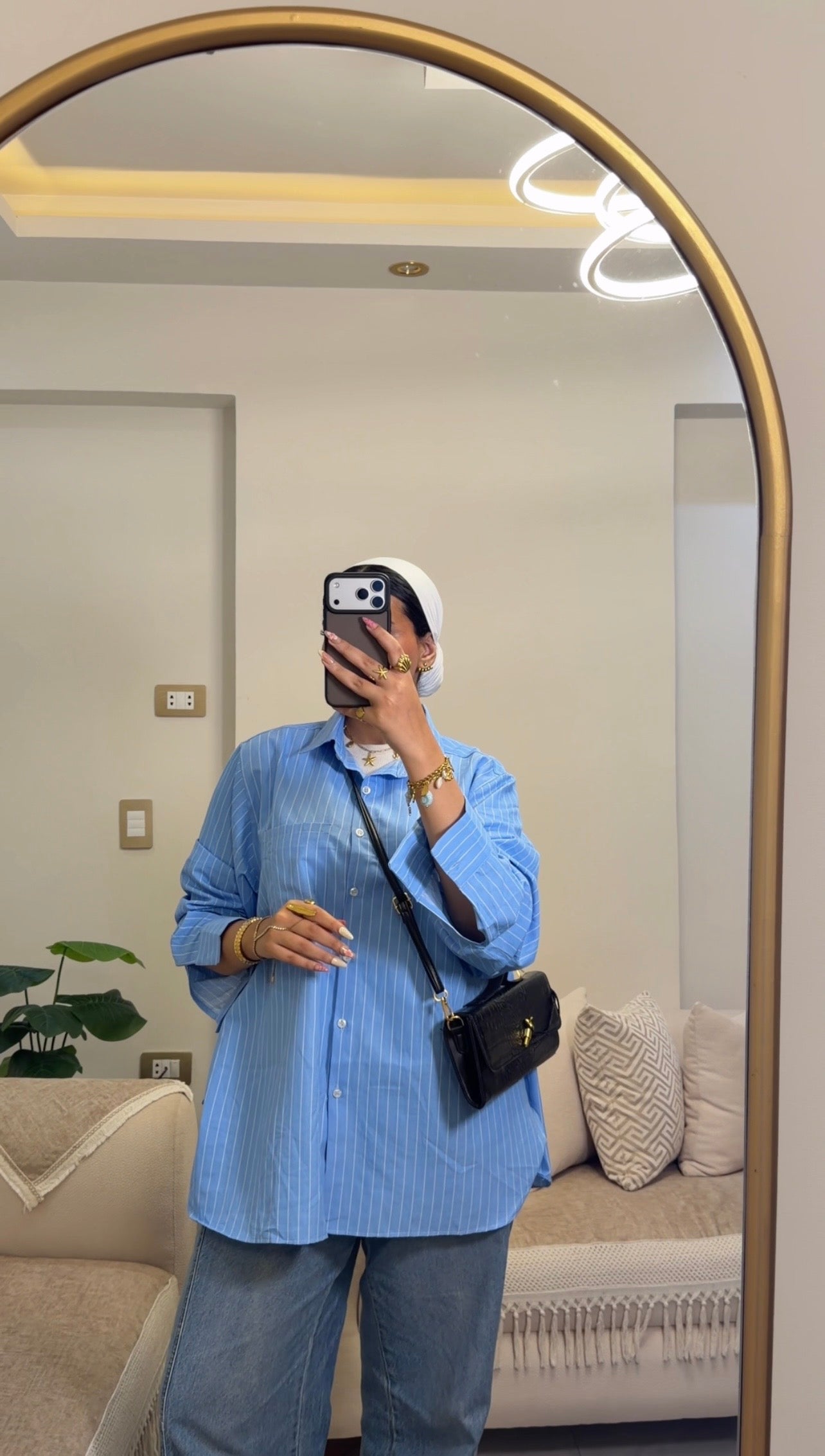 Striped blue shirt