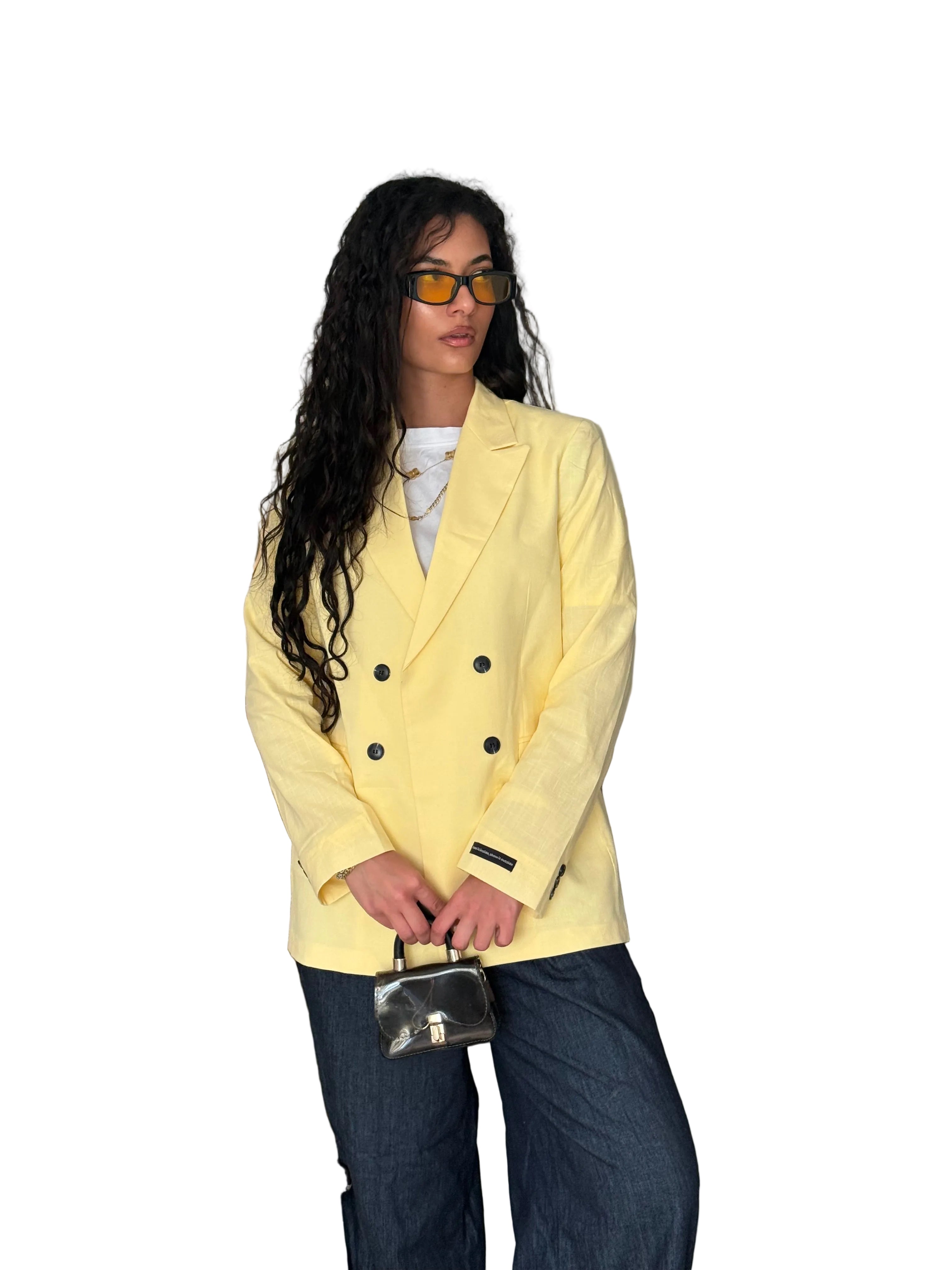 Yellow Linen Blazer