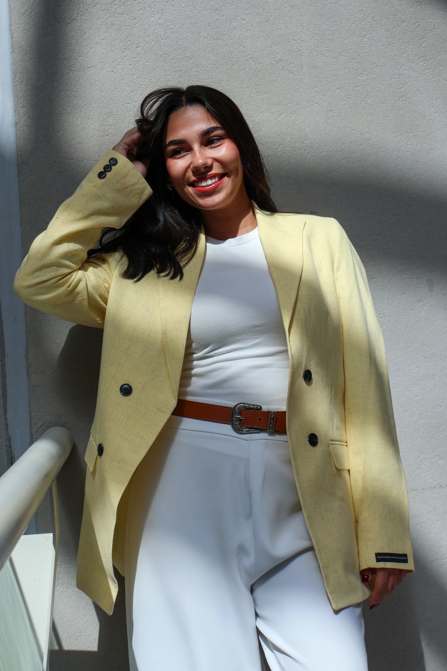 Yellow Linen Blazer